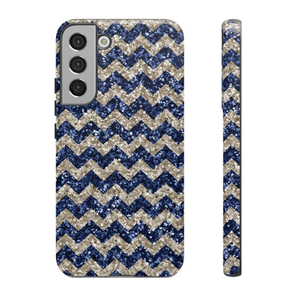 Navy Glitter Chevron – Samsung Galaxy Case - BOGO Cases