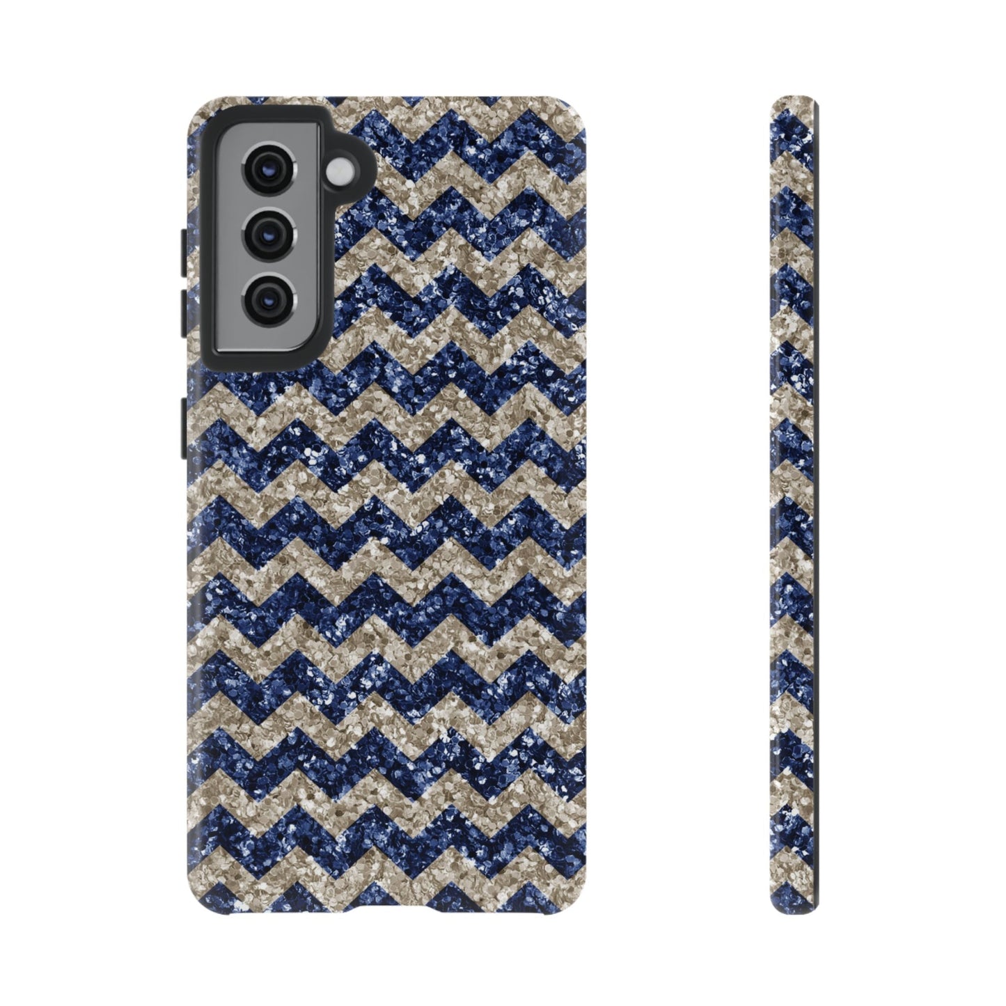 Navy Glitter Chevron – Samsung Galaxy Case - BOGO Cases