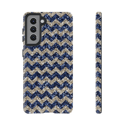 Navy Glitter Chevron – Samsung Galaxy Case - BOGO Cases