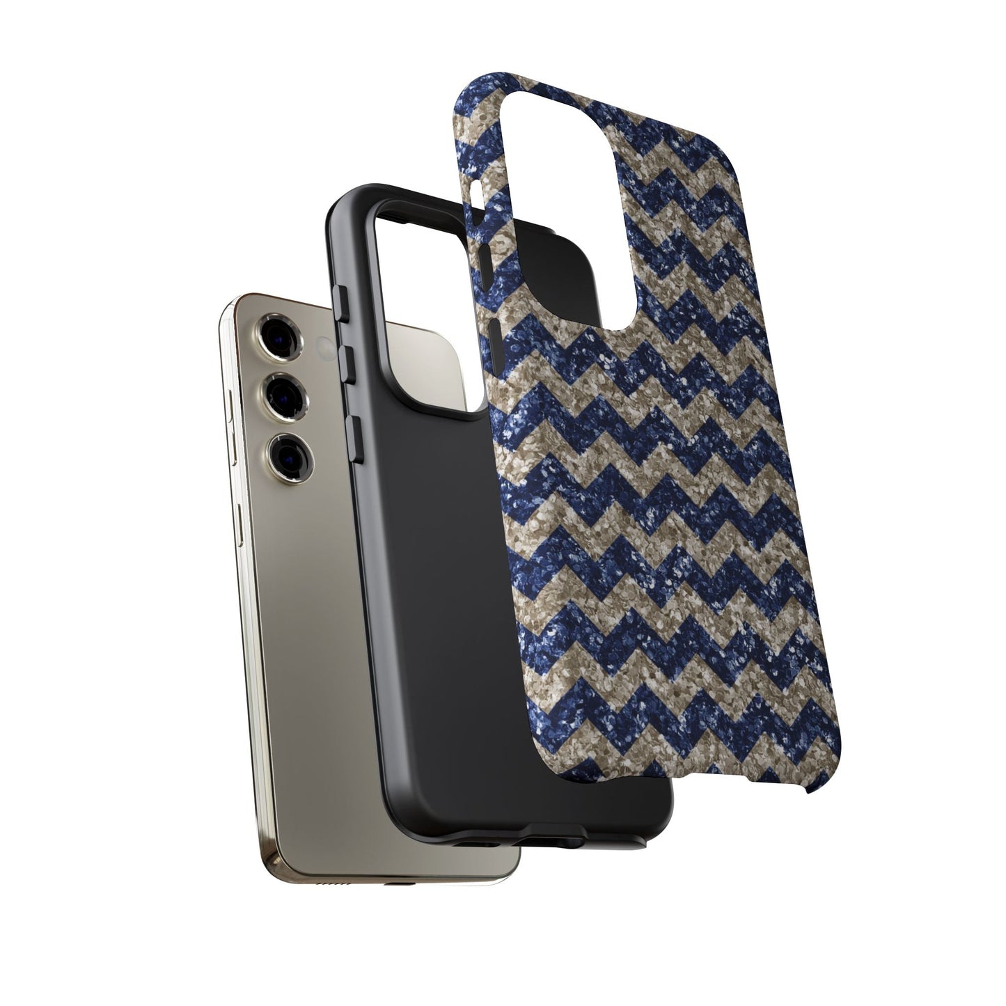 Navy Glitter Chevron – Samsung Galaxy Case - BOGO Cases