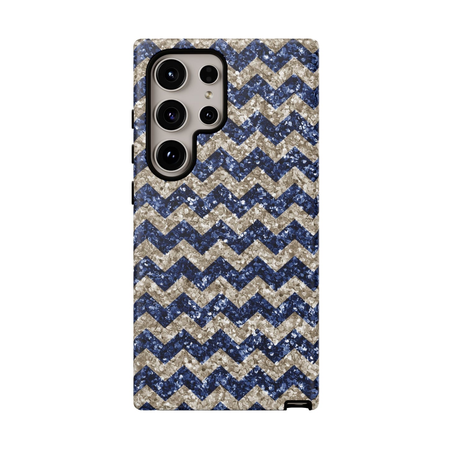 Navy Glitter Chevron – Samsung Galaxy Case - BOGO Cases