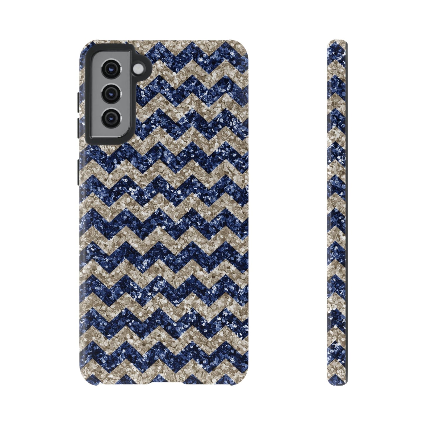 Navy Glitter Chevron – Samsung Galaxy Case - BOGO Cases