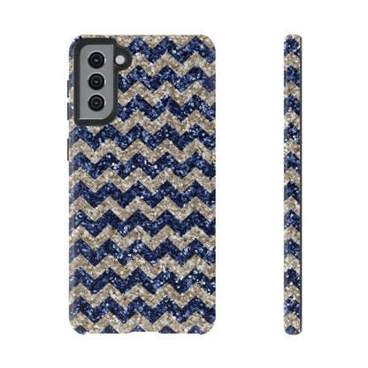 Navy Glitter Chevron – Samsung Galaxy Case - BOGO Cases