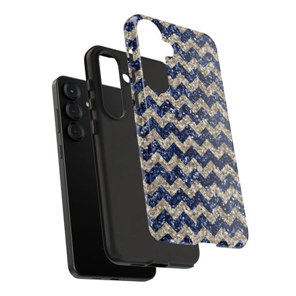 Navy Glitter Chevron – Samsung Galaxy Case - BOGO Cases