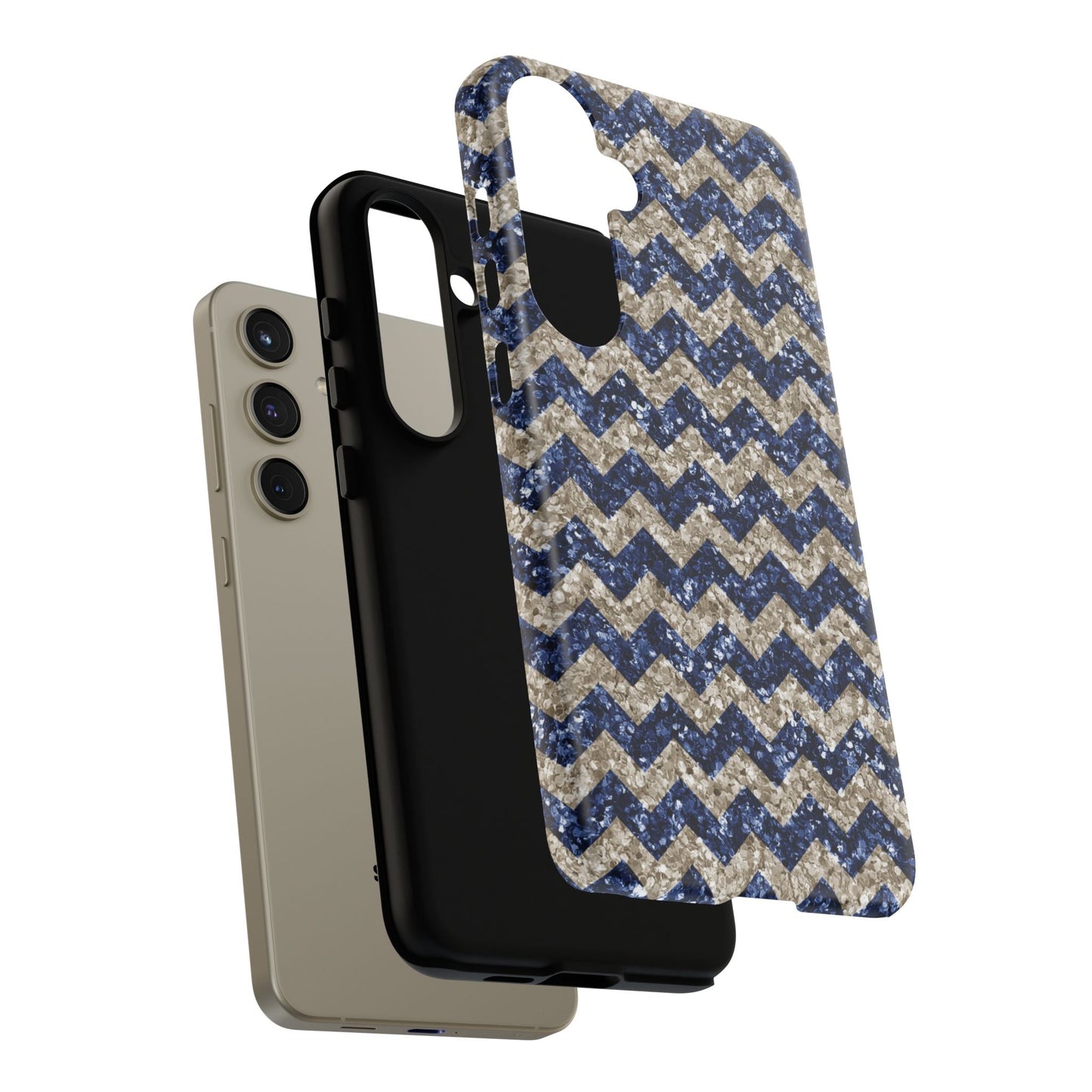 Navy Glitter Chevron – Samsung Galaxy Case - BOGO Cases