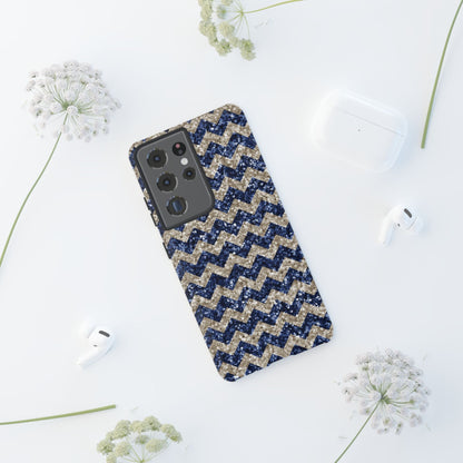 Navy Glitter Chevron – Samsung Galaxy Case - BOGO Cases