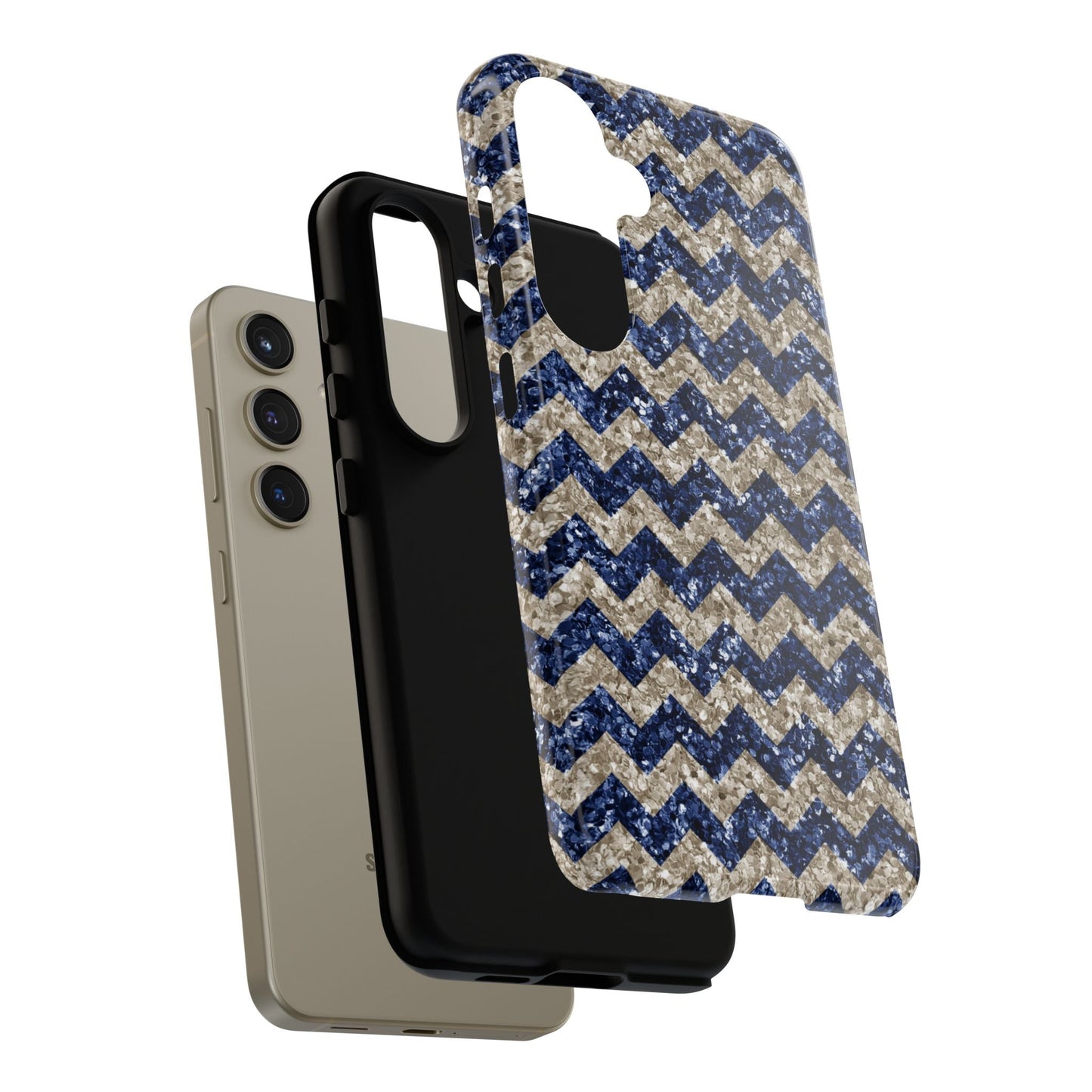 Navy Glitter Chevron – Samsung Galaxy Case - BOGO Cases