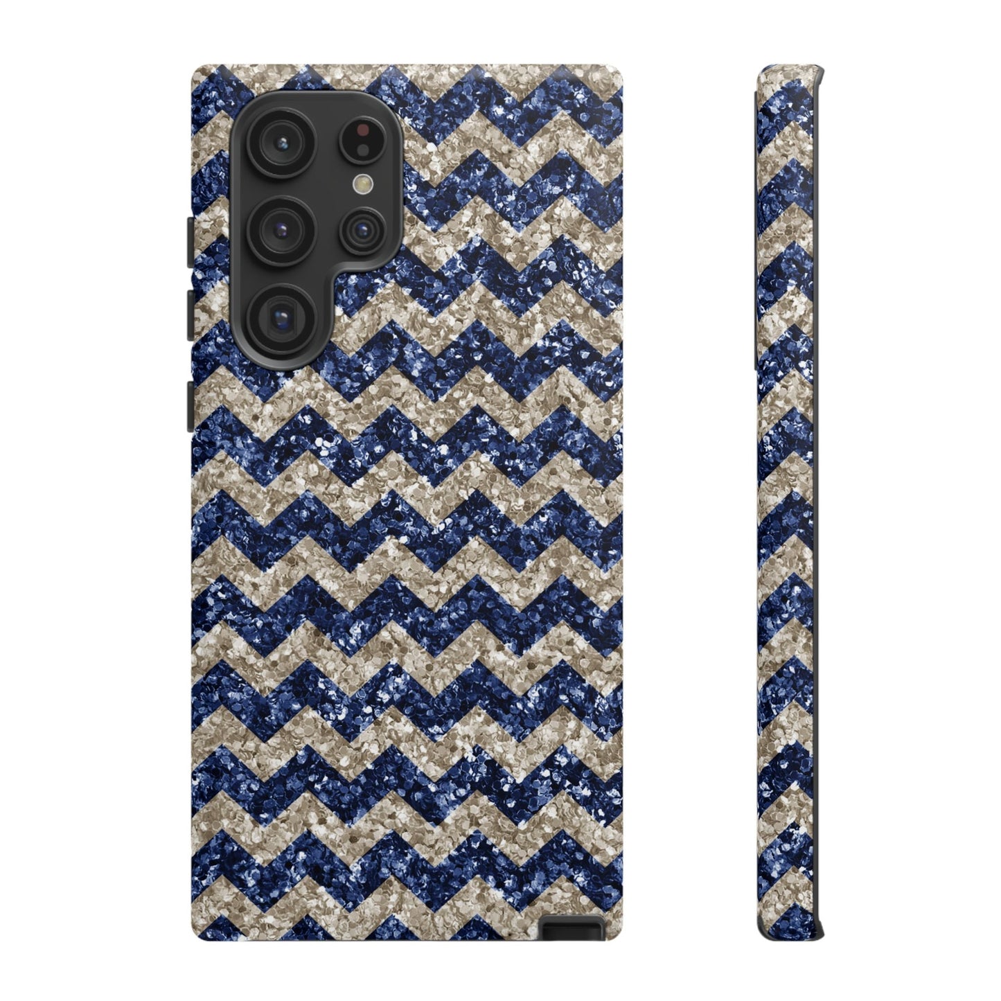 Navy Glitter Chevron – Samsung Galaxy Case - BOGO Cases