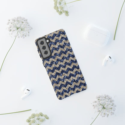 Navy Glitter Chevron – Samsung Galaxy Case - BOGO Cases