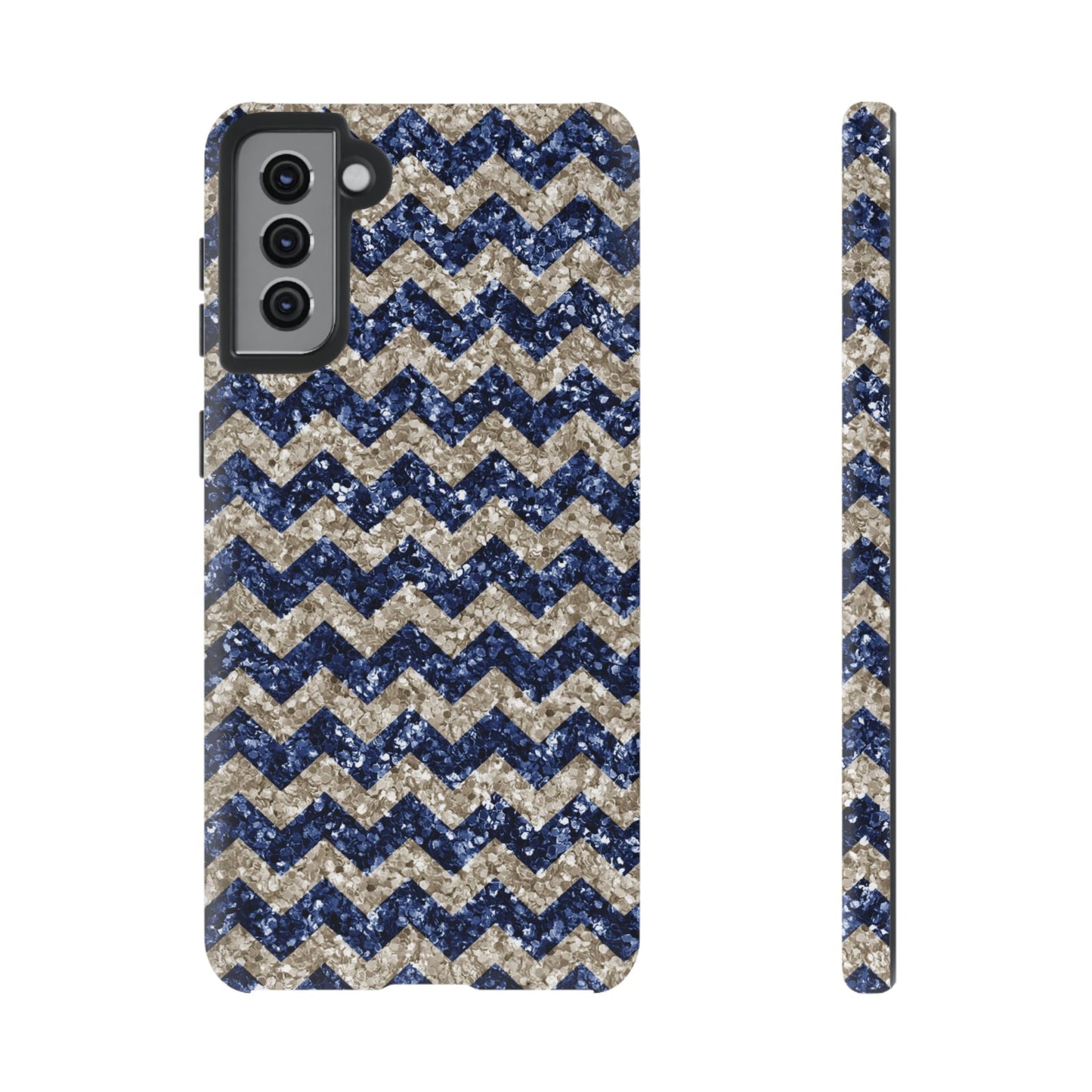 Navy Glitter Chevron – Samsung Galaxy Case - BOGO Cases