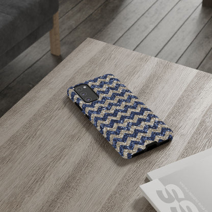 Navy Glitter Chevron – Samsung Galaxy Case - BOGO Cases