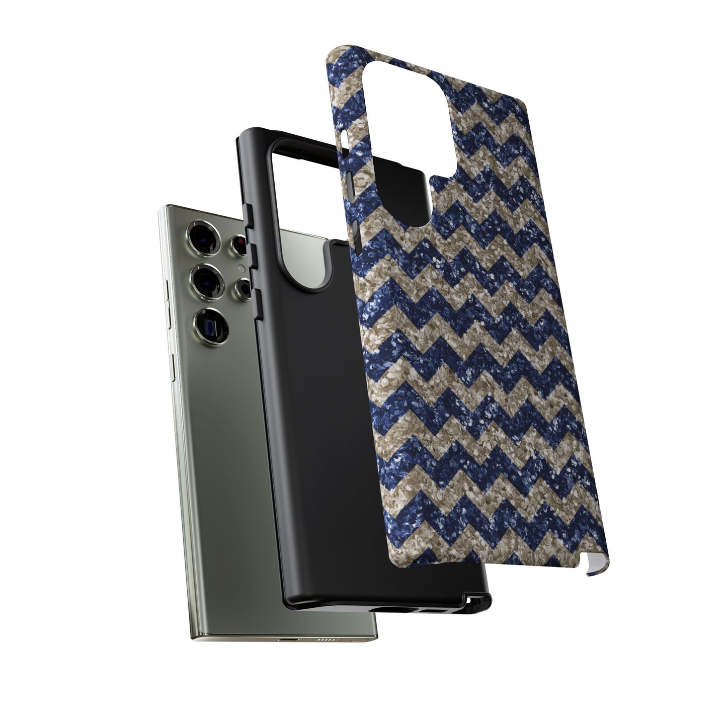 Navy Glitter Chevron – Samsung Galaxy Case - BOGO Cases