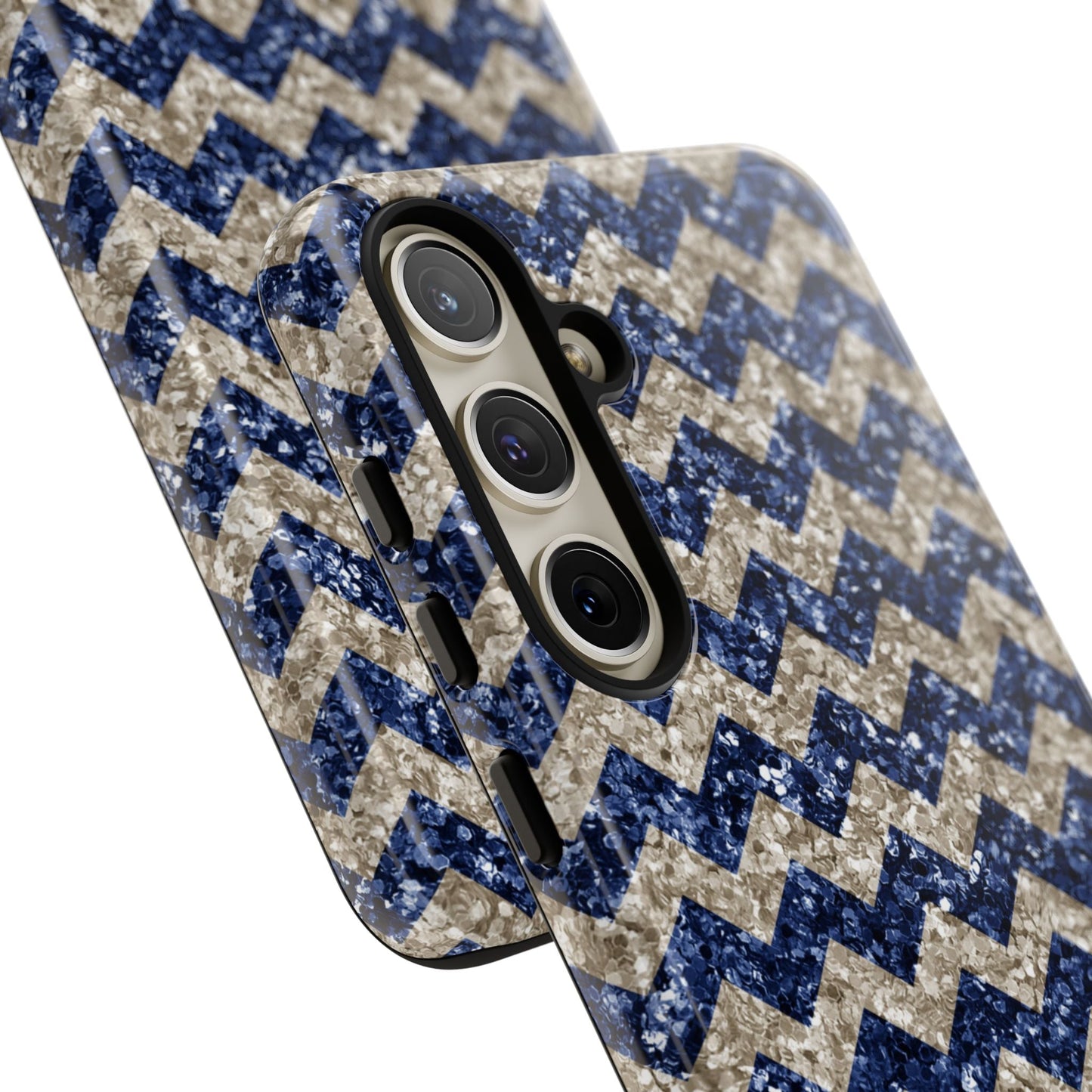 Navy Glitter Chevron – Samsung Galaxy Case - BOGO Cases