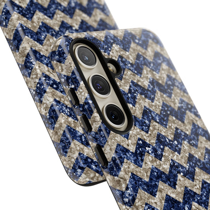 Navy Glitter Chevron – Samsung Galaxy Case - BOGO Cases