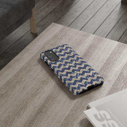 Navy Glitter Chevron – Samsung Galaxy Case - BOGO Cases