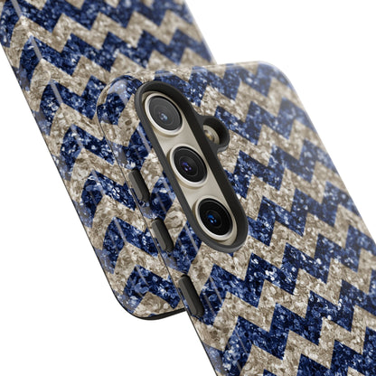 Navy Glitter Chevron – Samsung Galaxy Case - BOGO Cases