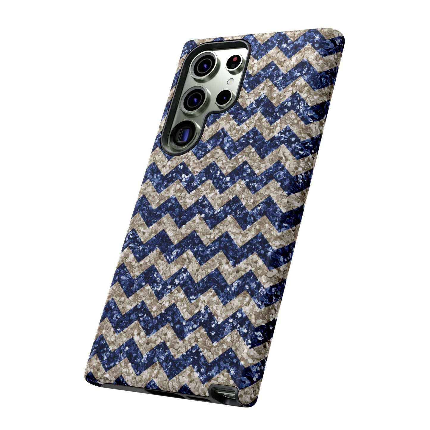 Navy Glitter Chevron – Samsung Galaxy Case - BOGO Cases