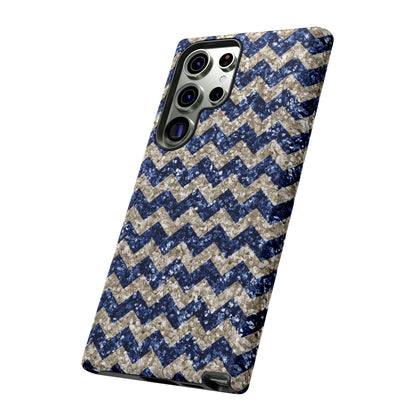 Navy Glitter Chevron – Samsung Galaxy Case - BOGO Cases
