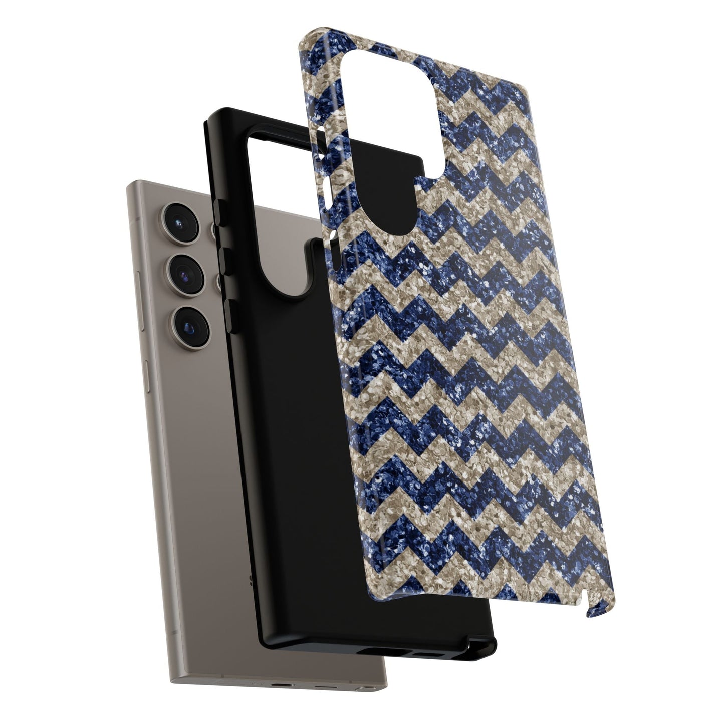 Navy Glitter Chevron – Samsung Galaxy Case - BOGO Cases