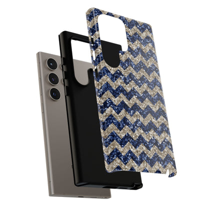 Navy Glitter Chevron – Samsung Galaxy Case - BOGO Cases