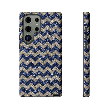 Navy Glitter Chevron – Samsung Galaxy Case - BOGO Cases