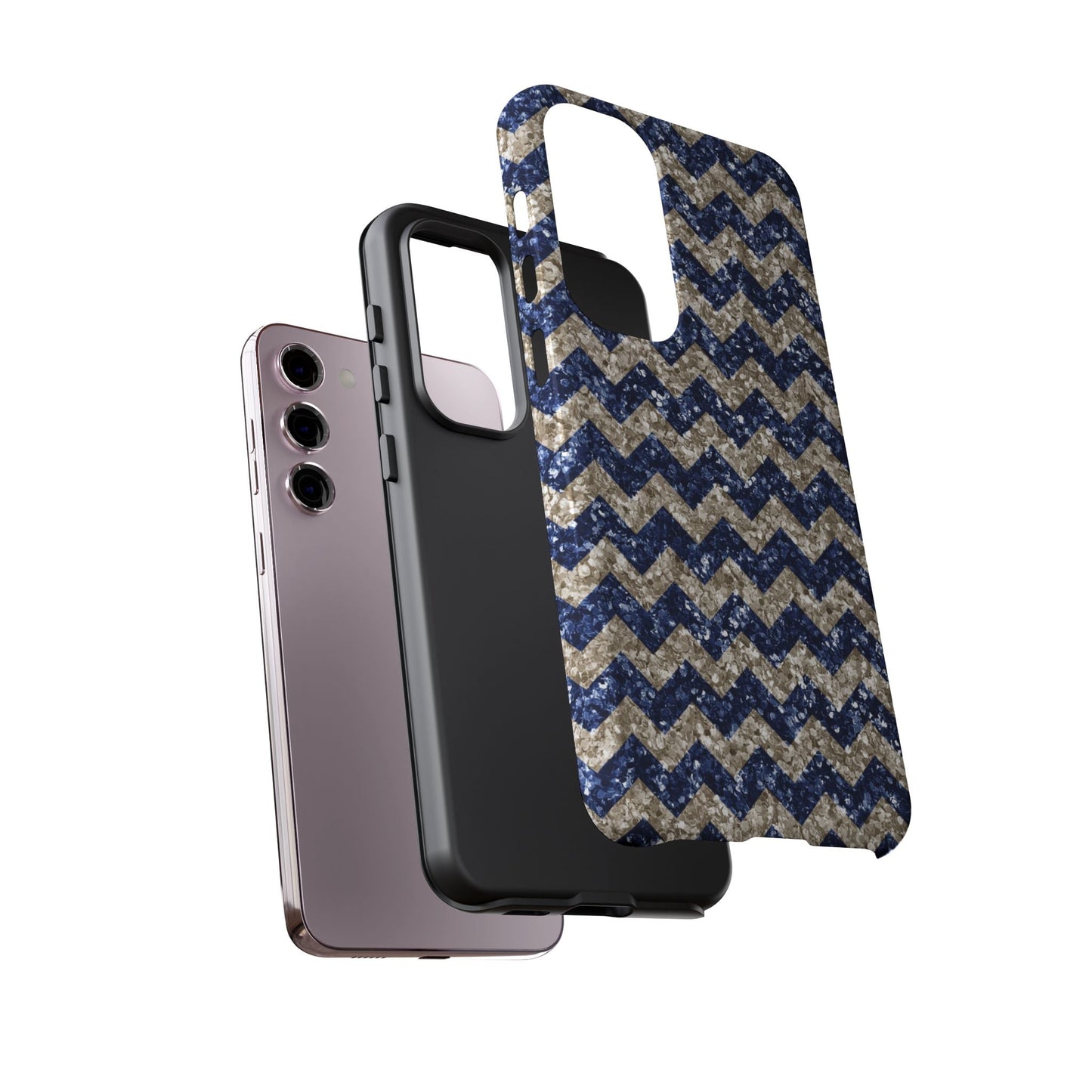 Navy Glitter Chevron – Samsung Galaxy Case - BOGO Cases