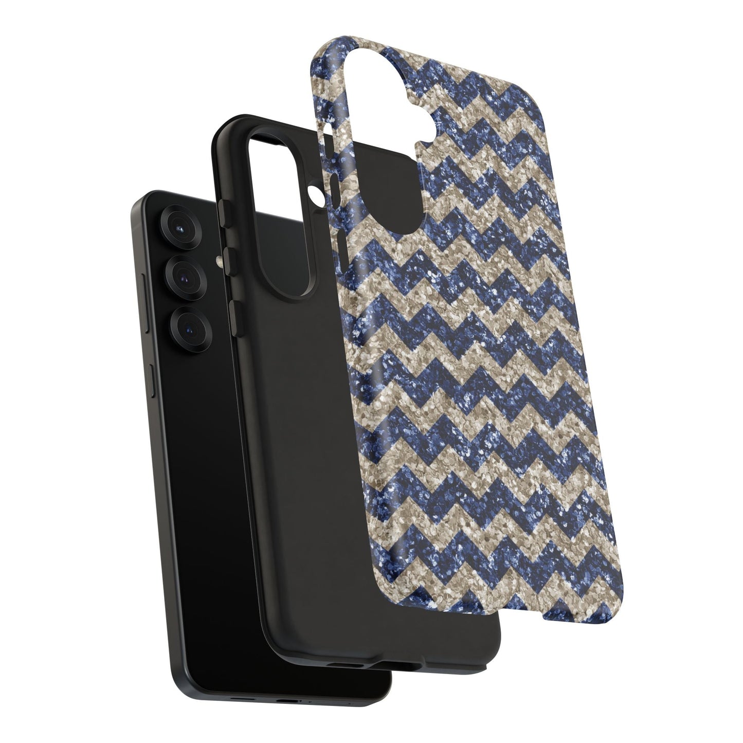Navy Glitter Chevron – Samsung Galaxy Case - BOGO Cases
