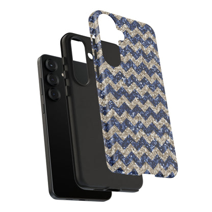 Navy Glitter Chevron – Samsung Galaxy Case - BOGO Cases
