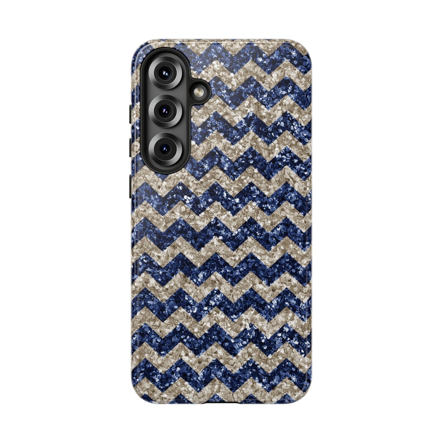 Navy Glitter Chevron – Samsung Galaxy Case - BOGO Cases