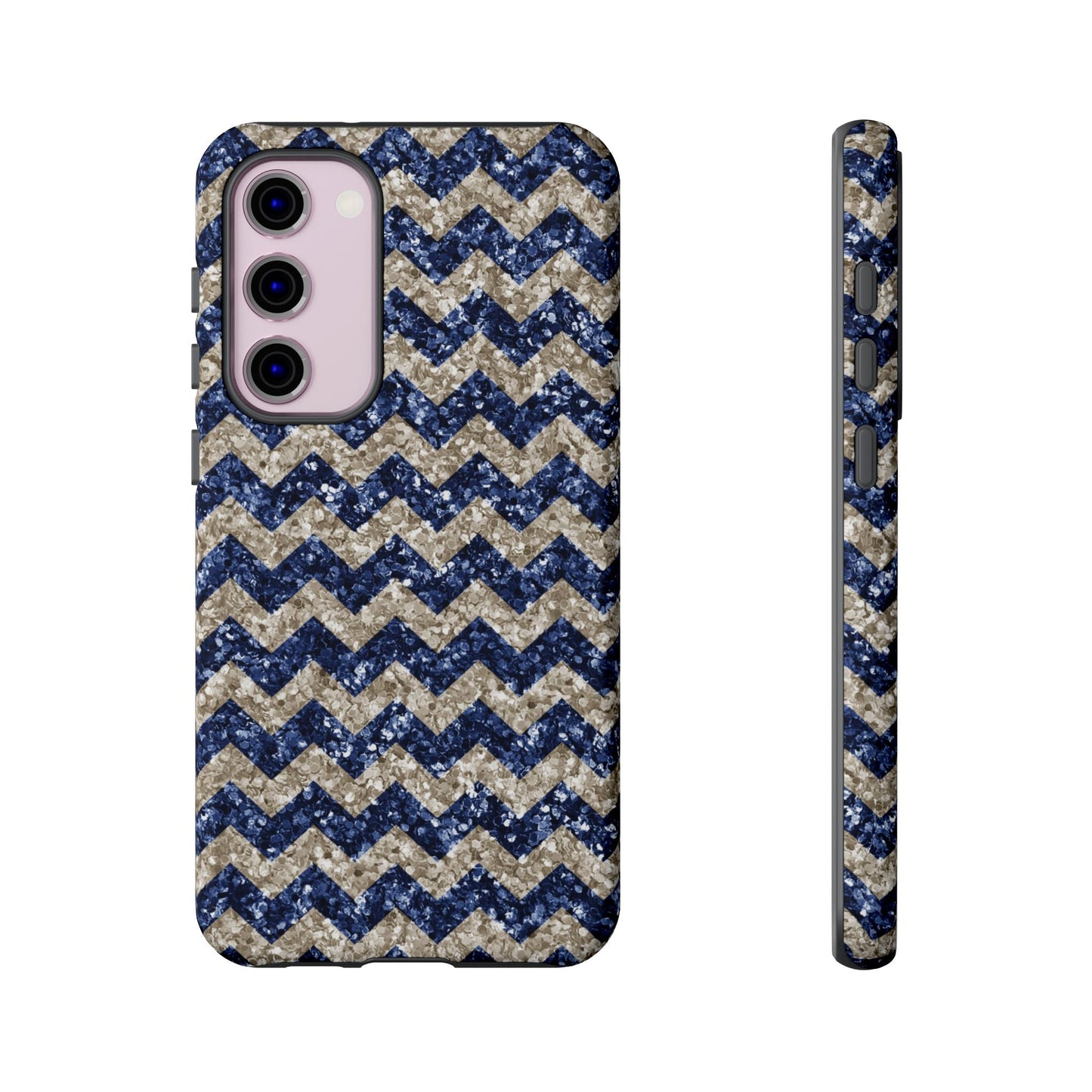 Navy Glitter Chevron – Samsung Galaxy Case - BOGO Cases
