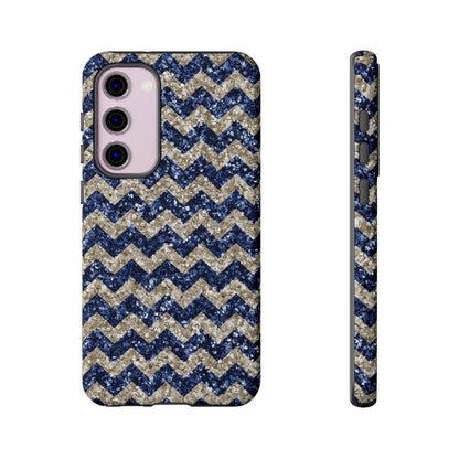 Navy Glitter Chevron – Samsung Galaxy Case - BOGO Cases
