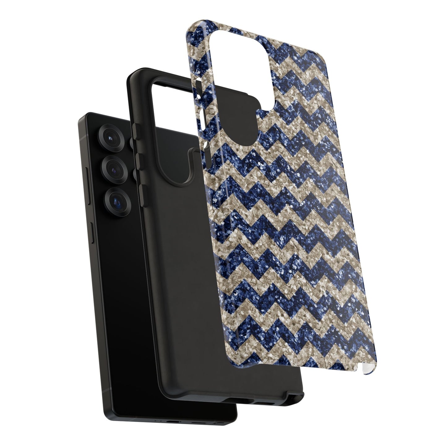 Navy Glitter Chevron – Samsung Galaxy Case - BOGO Cases
