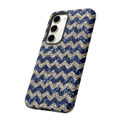 Navy Glitter Chevron – Samsung Galaxy Case - BOGO Cases