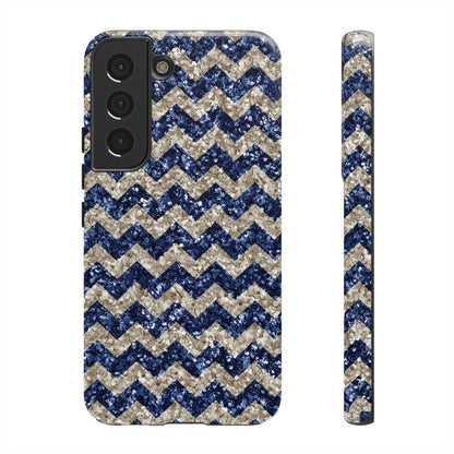 Navy Glitter Chevron – Samsung Galaxy Case - BOGO Cases