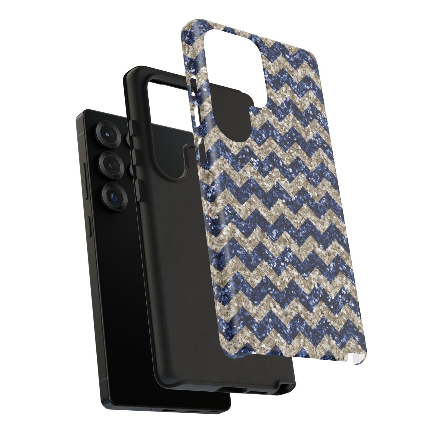 Navy Glitter Chevron – Samsung Galaxy Case - BOGO Cases