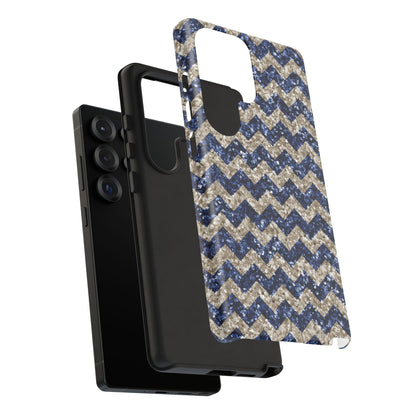 Navy Glitter Chevron – Samsung Galaxy Case - BOGO Cases