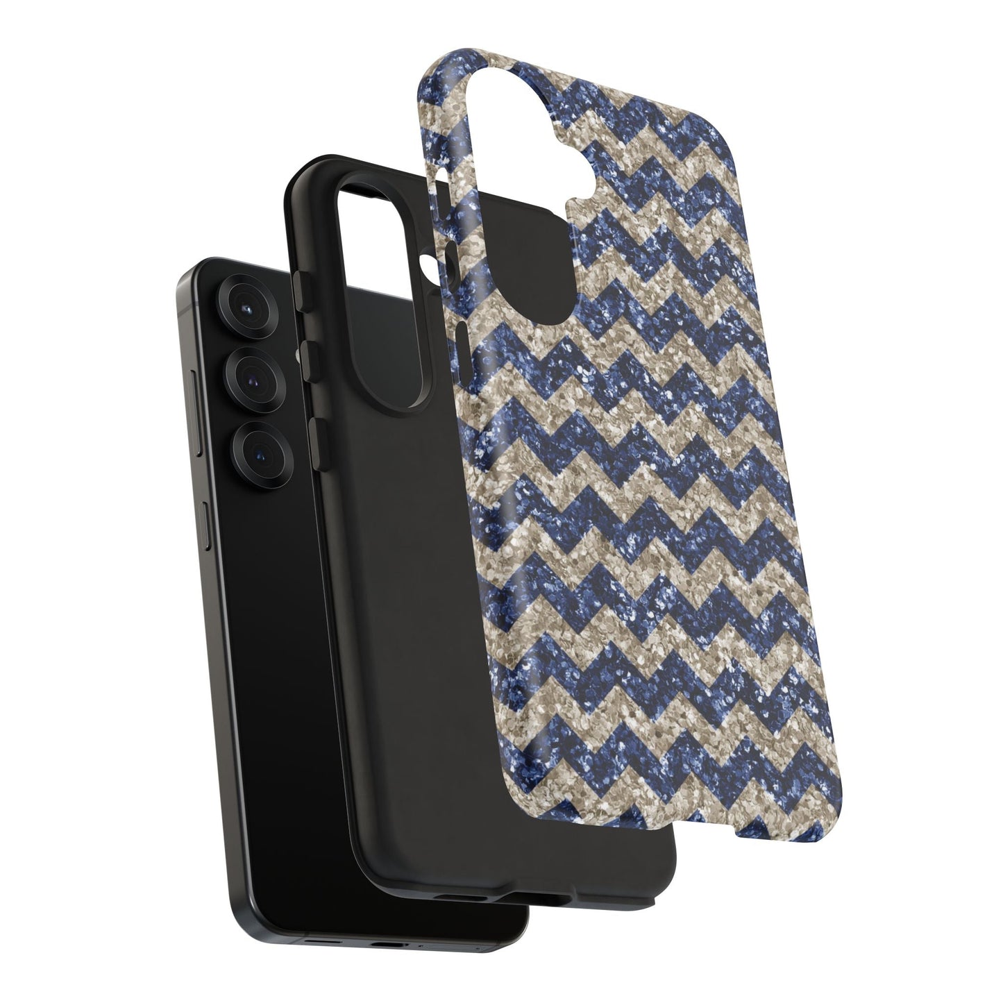 Navy Glitter Chevron – Samsung Galaxy Case - BOGO Cases