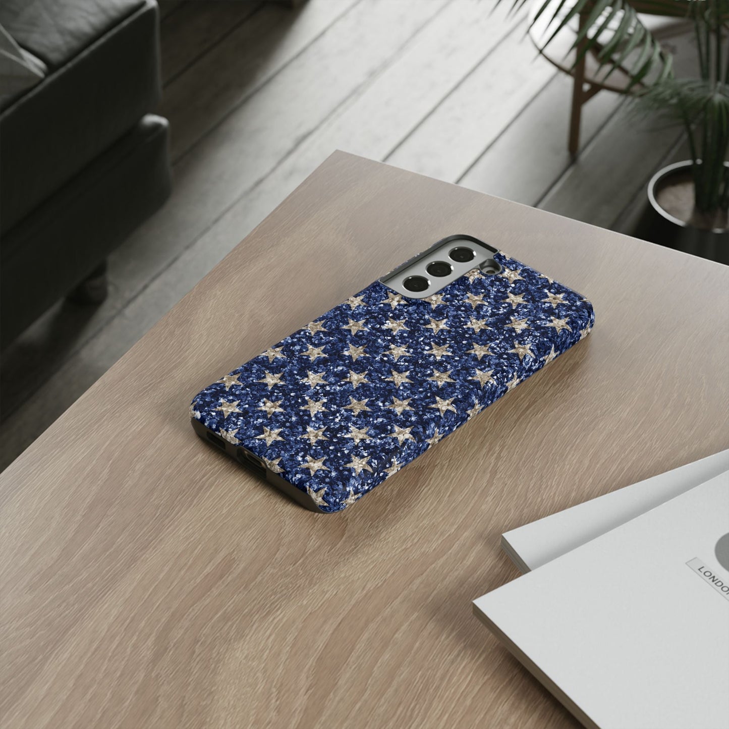 Navy Glitter Stars – Samsung Galaxy Case - BOGO Cases