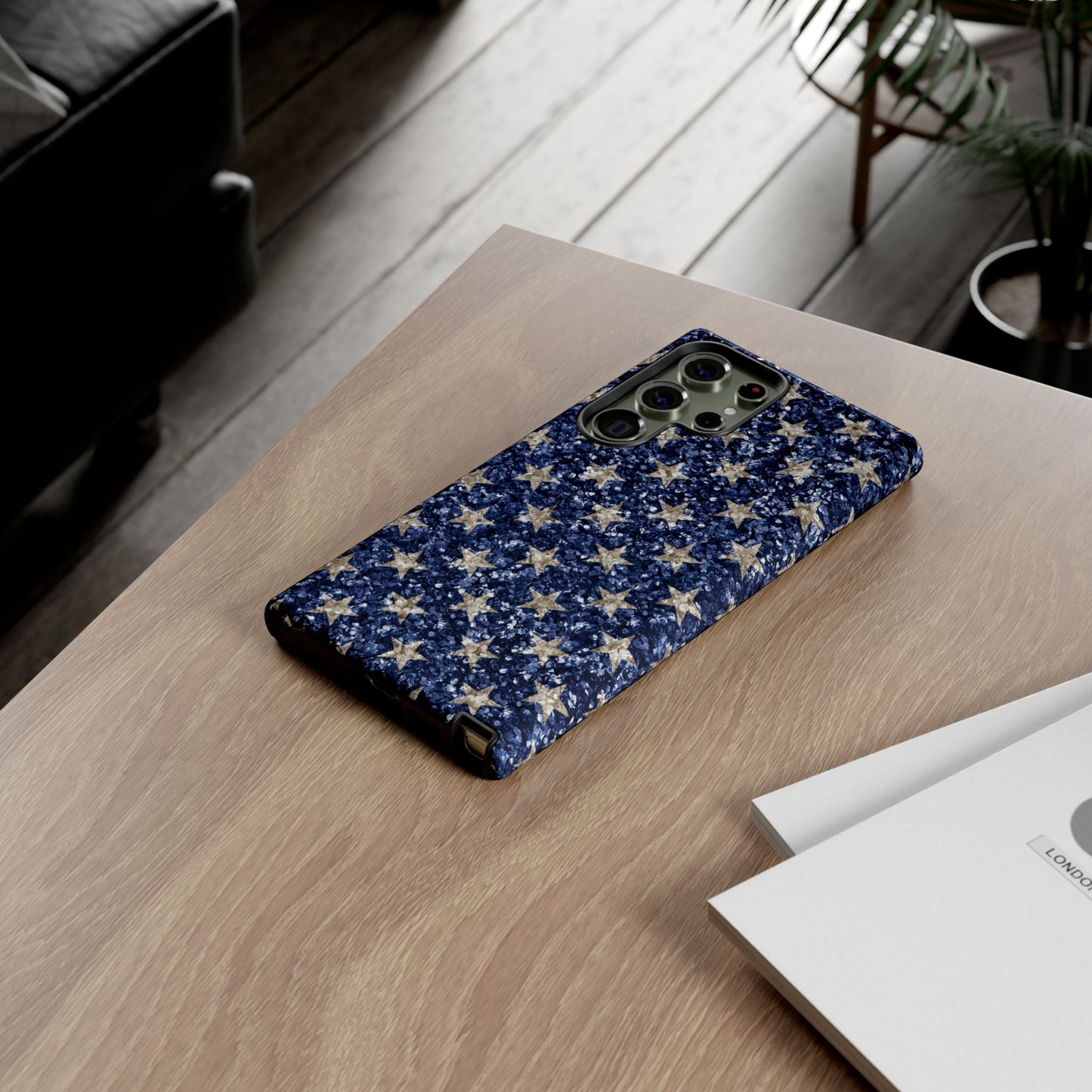 Navy Glitter Stars – Samsung Galaxy Case - BOGO Cases