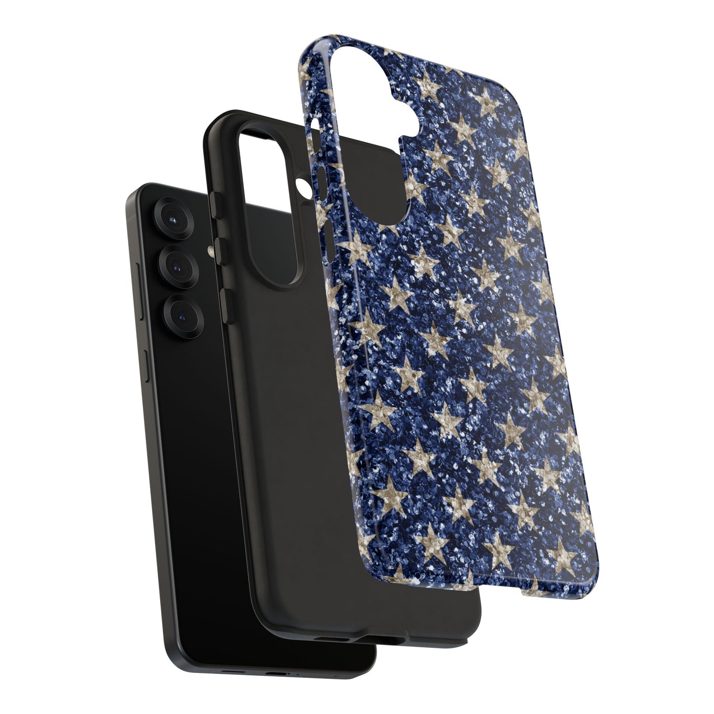 Navy Glitter Stars – Samsung Galaxy Case - BOGO Cases