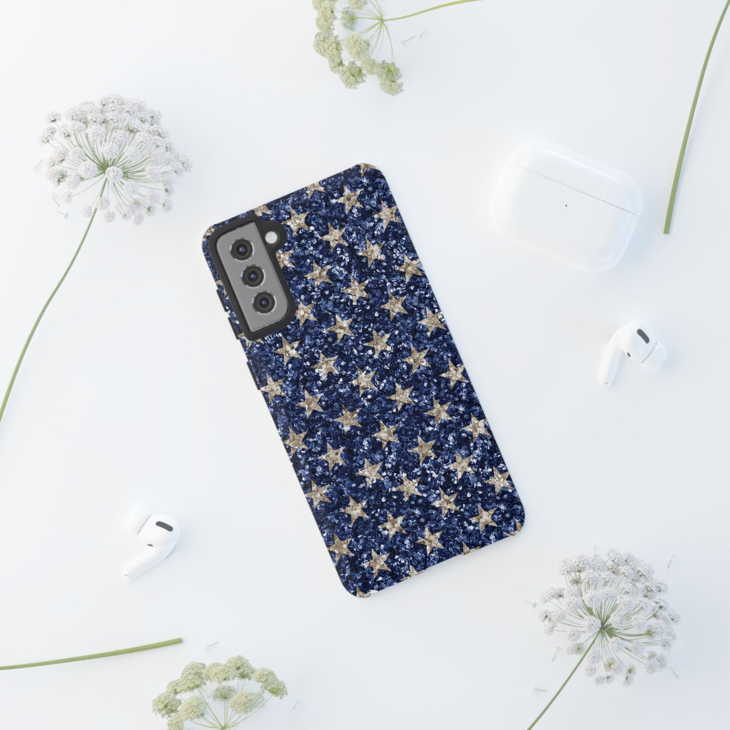 Navy Glitter Stars – Samsung Galaxy Case - BOGO Cases