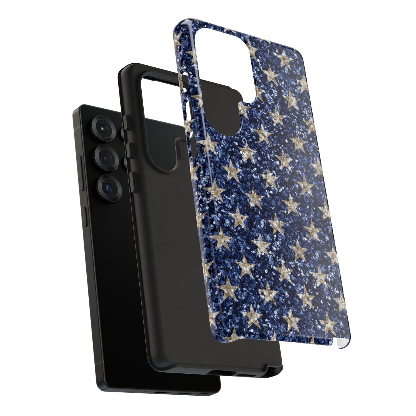 Navy Glitter Stars – Samsung Galaxy Case - BOGO Cases