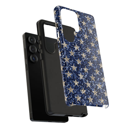 Navy Glitter Stars – Samsung Galaxy Case - BOGO Cases