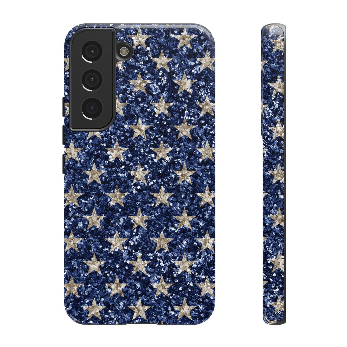 Navy Glitter Stars – Samsung Galaxy Case - BOGO Cases