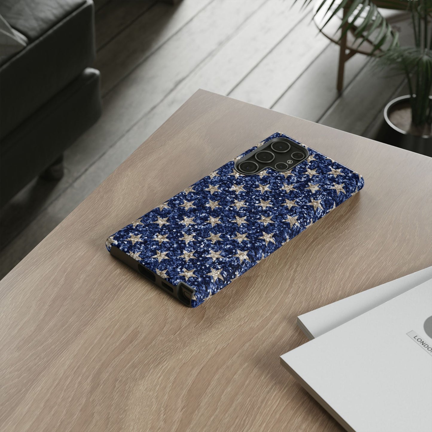 Navy Glitter Stars – Samsung Galaxy Case - BOGO Cases