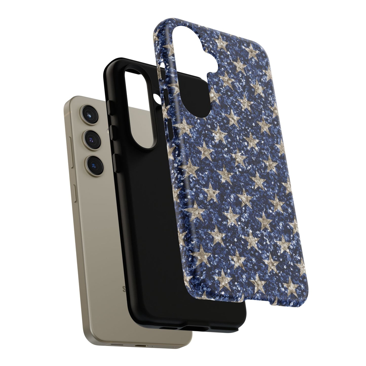 Navy Glitter Stars – Samsung Galaxy Case - BOGO Cases