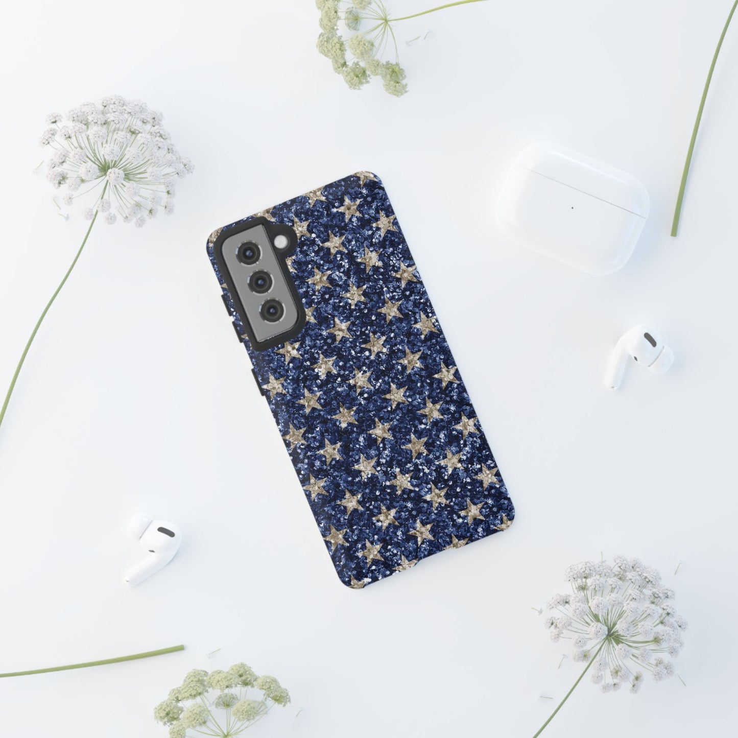 Navy Glitter Stars – Samsung Galaxy Case - BOGO Cases