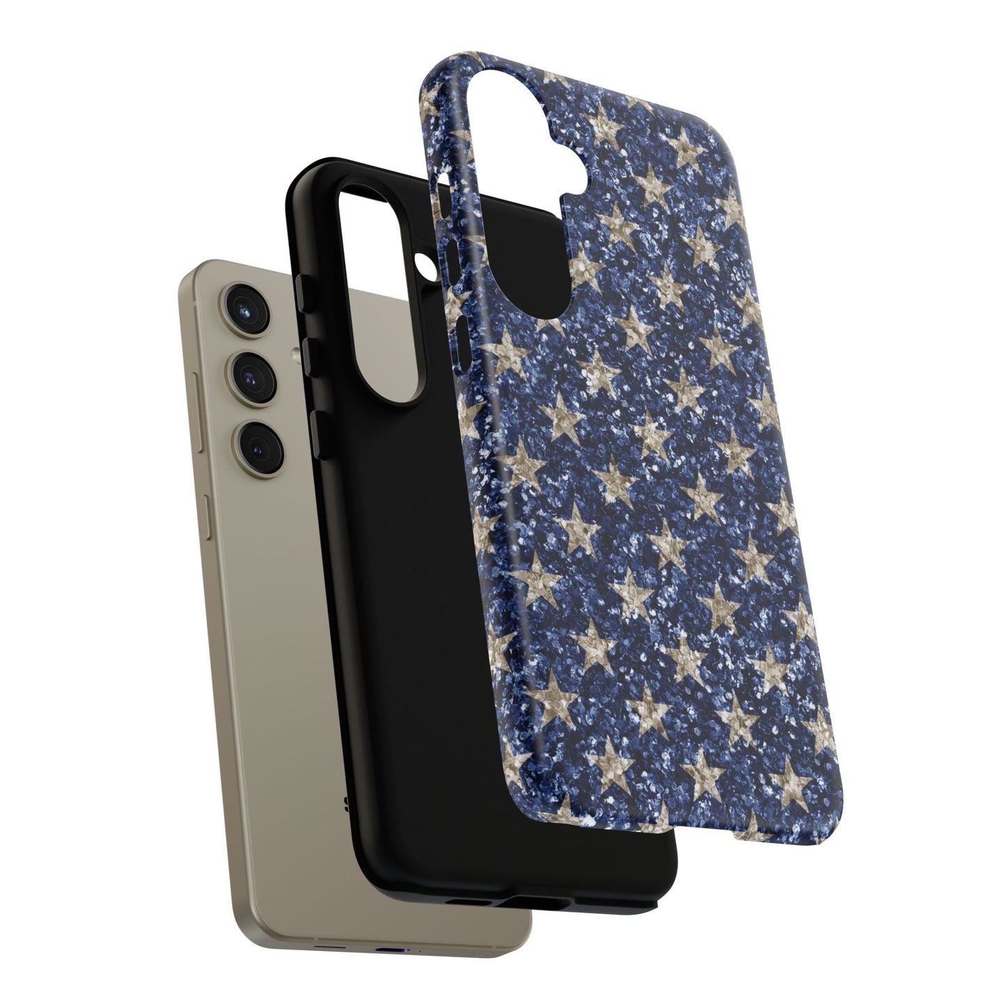 Navy Glitter Stars – Samsung Galaxy Case - BOGO Cases