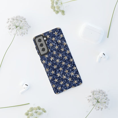 Navy Glitter Stars – Samsung Galaxy Case - BOGO Cases