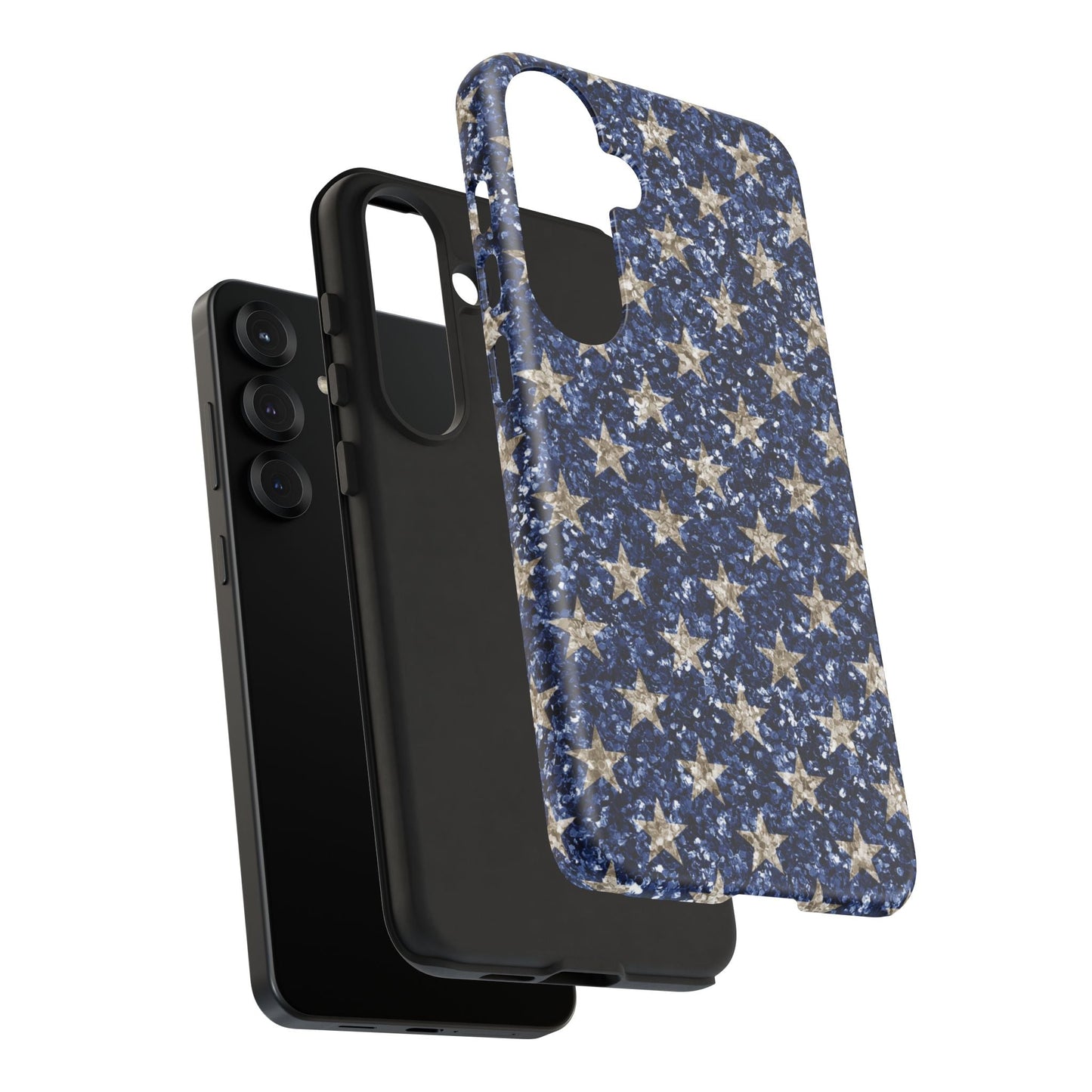 Navy Glitter Stars – Samsung Galaxy Case - BOGO Cases